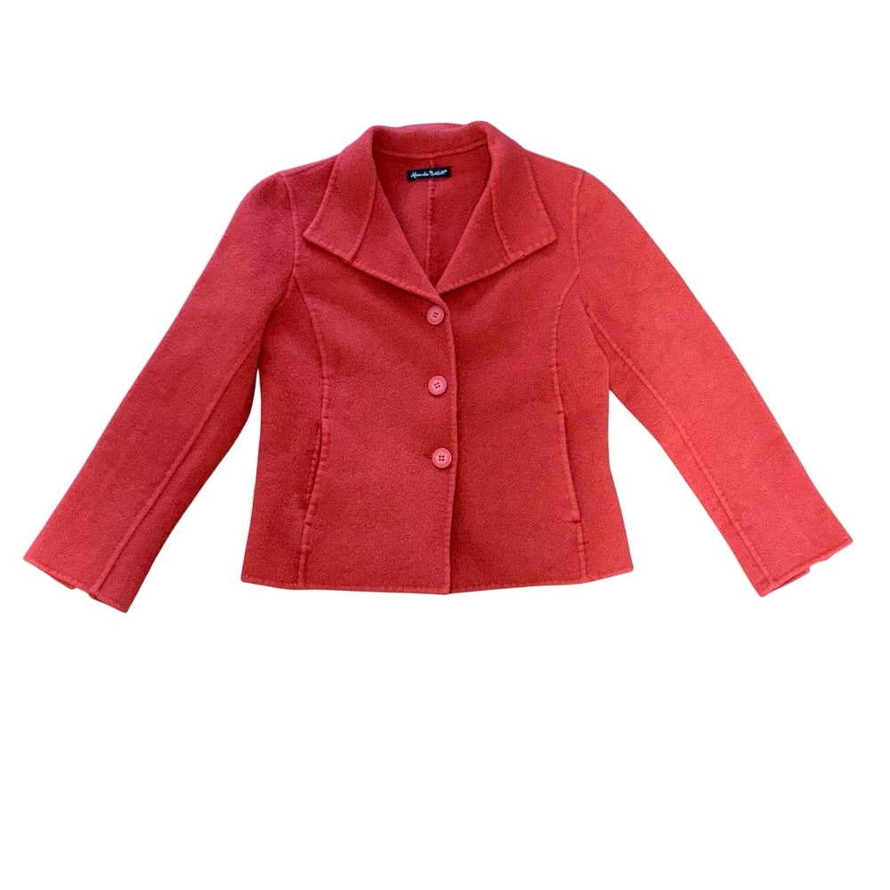 Alexandra Bartlett Red 100% Wool Blazer Jacket‎ Womens Small Button Up Capsule